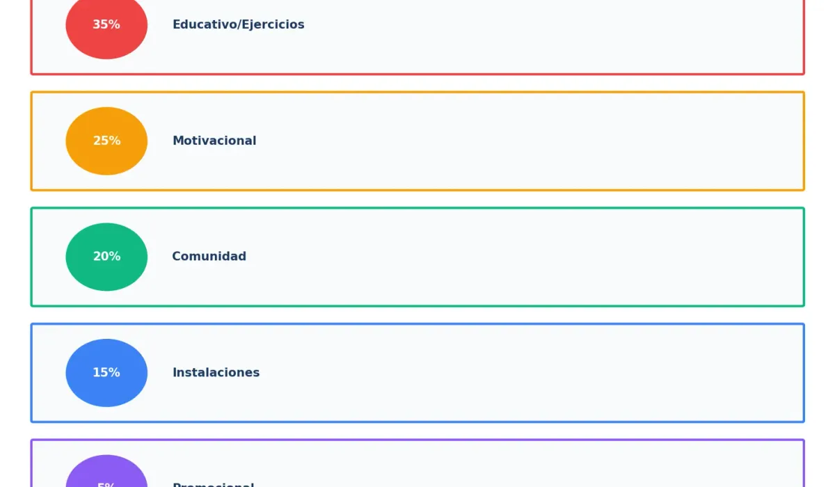 Tipos de contenido para gimnasios
